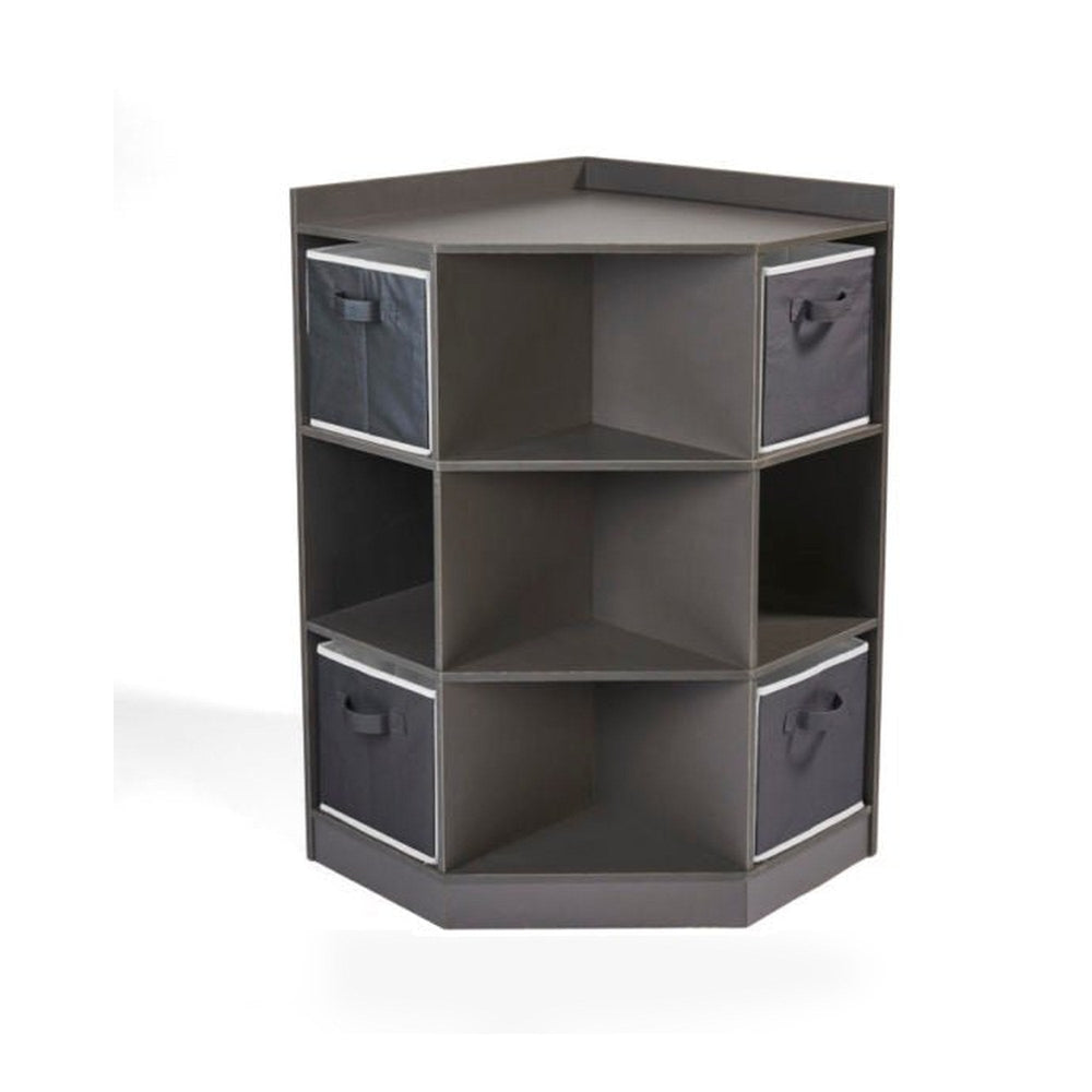 Corner Cubby Storage Unit with Four Reversible Baskets
