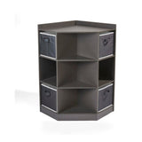 Badger Basket Corner Cubby Storage Unit with Four Reversible Baskets storage classroom furniture in Charcoal