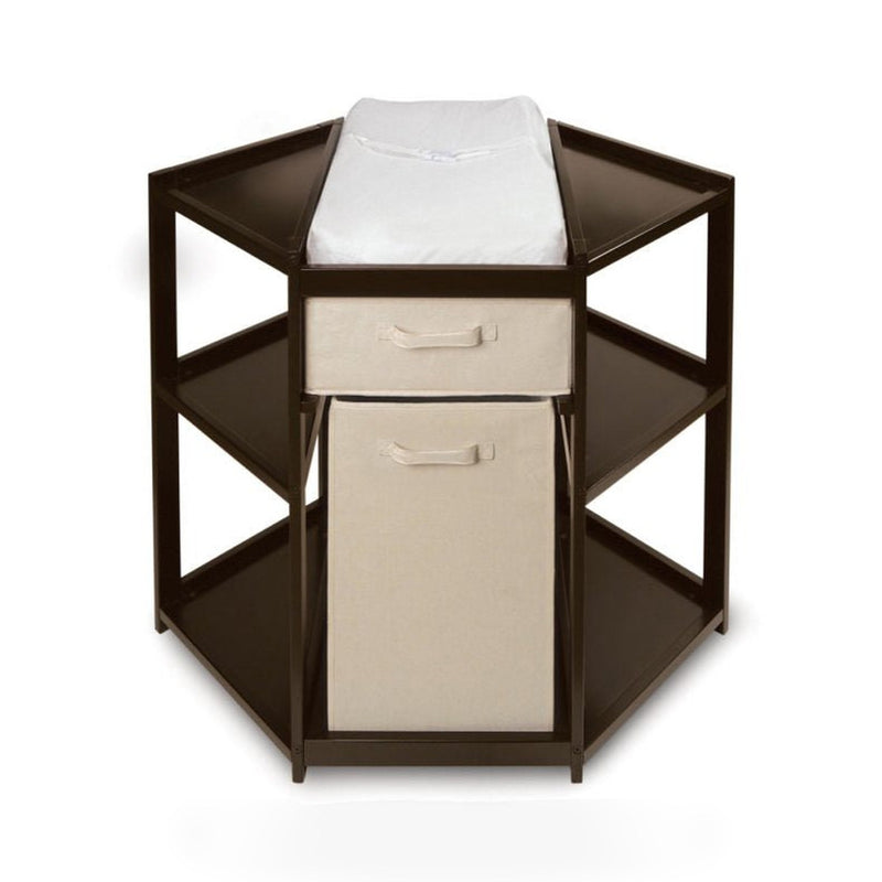 Diaper Corner Baby Changing Table with Hamper and Basket