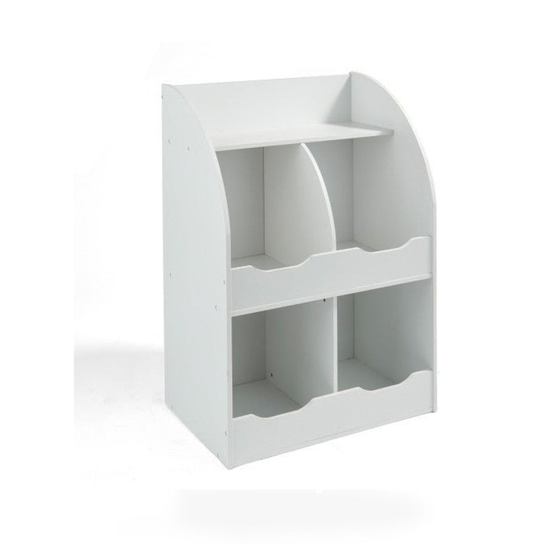 Four Bin Storage Cubby with Bookshelf