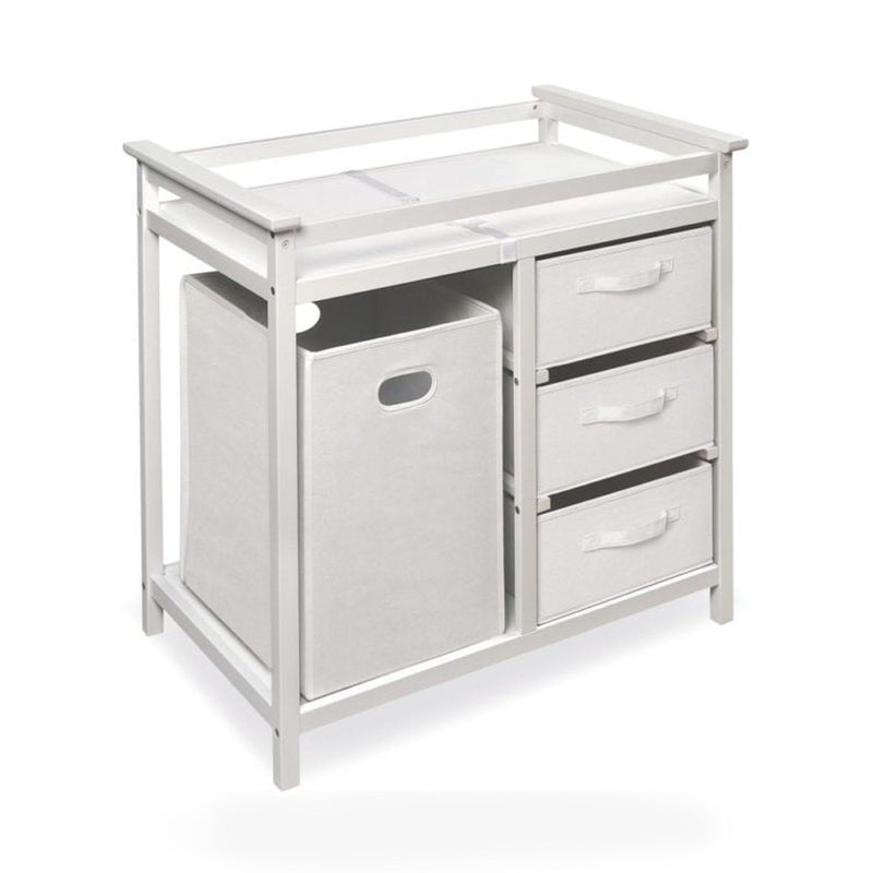 Modern Baby Changing Table with Hamper and 3 Baskets
