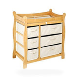 Badger Basket Sleigh Style Baby Changing Table with 6 Baskets kids changing table in shown finish