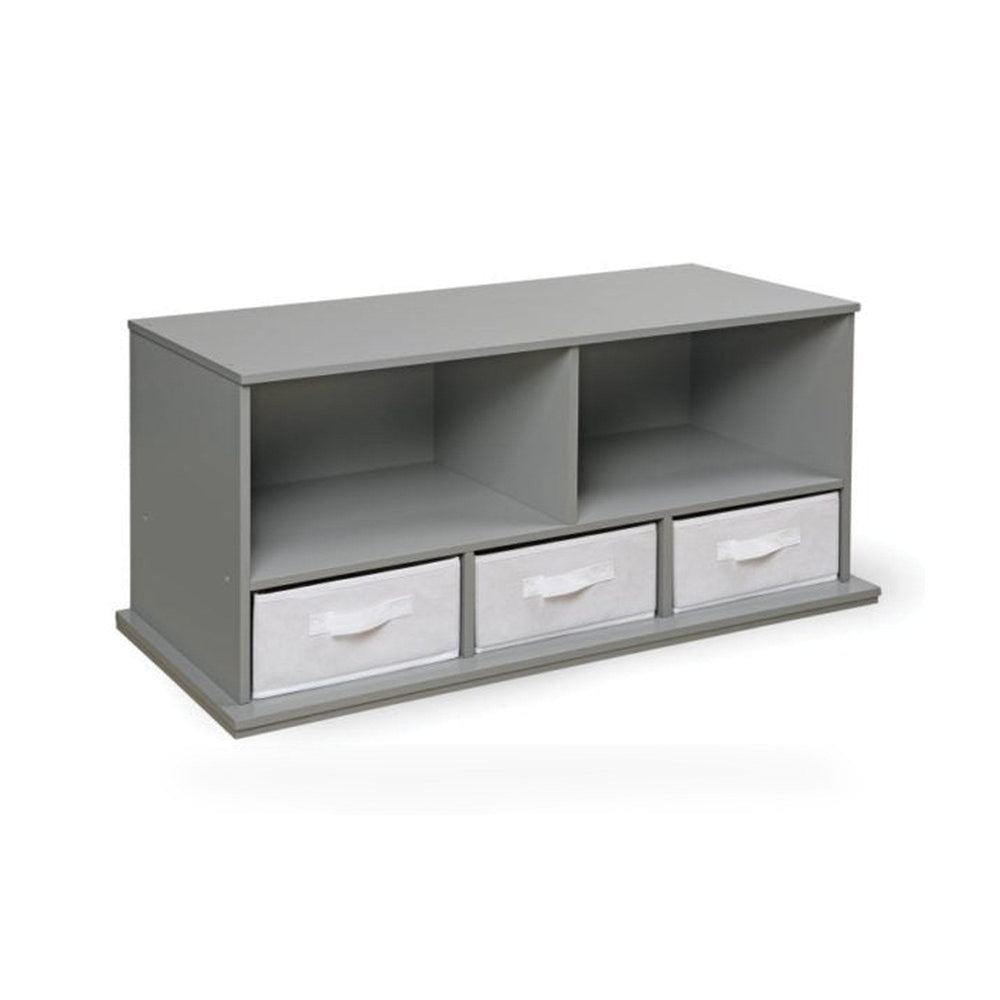 Stackable Shelf Storage Cubby with Three Baskets