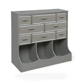 Badger Basket Storage Station with Eight Baskets and Three Bins storage nursery furniture in Gray