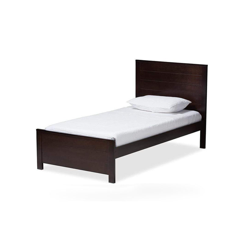 Catalina Modern Classic Mission Style Dark Brown-Finished Wood Twin Platform Bed