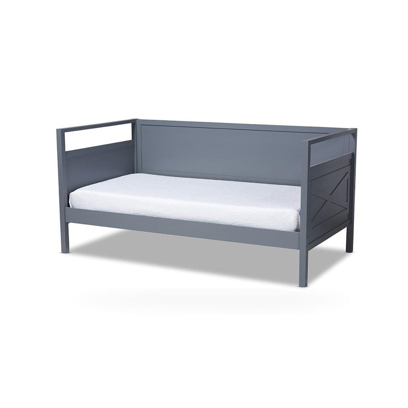 Cintia Cottage Farmhouse Grey Finished Wood Twin Size Daybed