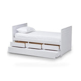 Baxton Studio Linna Modern and Contemporary White-Finished Daybed with Trundle kids kids bed in White