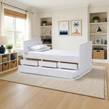 Baxton Studio Linna Modern and Contemporary White-Finished Daybed with Trundle styled in a bright kids' bedroom, White