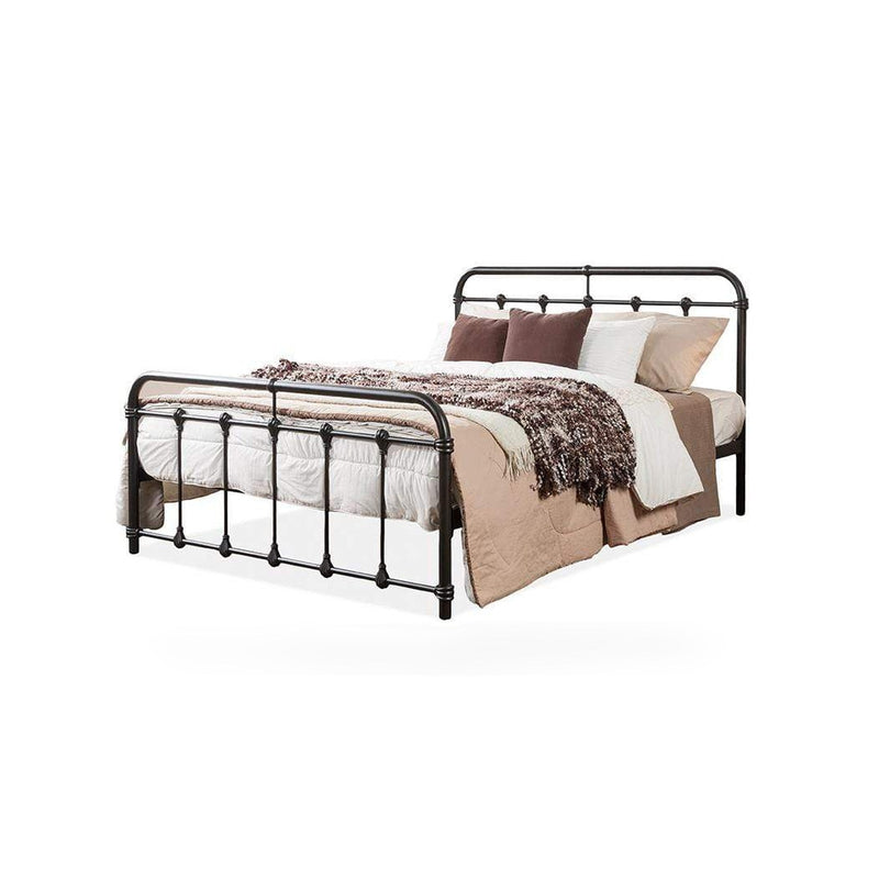 Mandy Vintage Industrial Black Finished Metal Queen Size Platform Bed