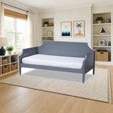 Baxton Studio Mariana Classic and Traditional Grey Finished Wood Twin Size Daybed styled in a bright kids' bedroom, Grey