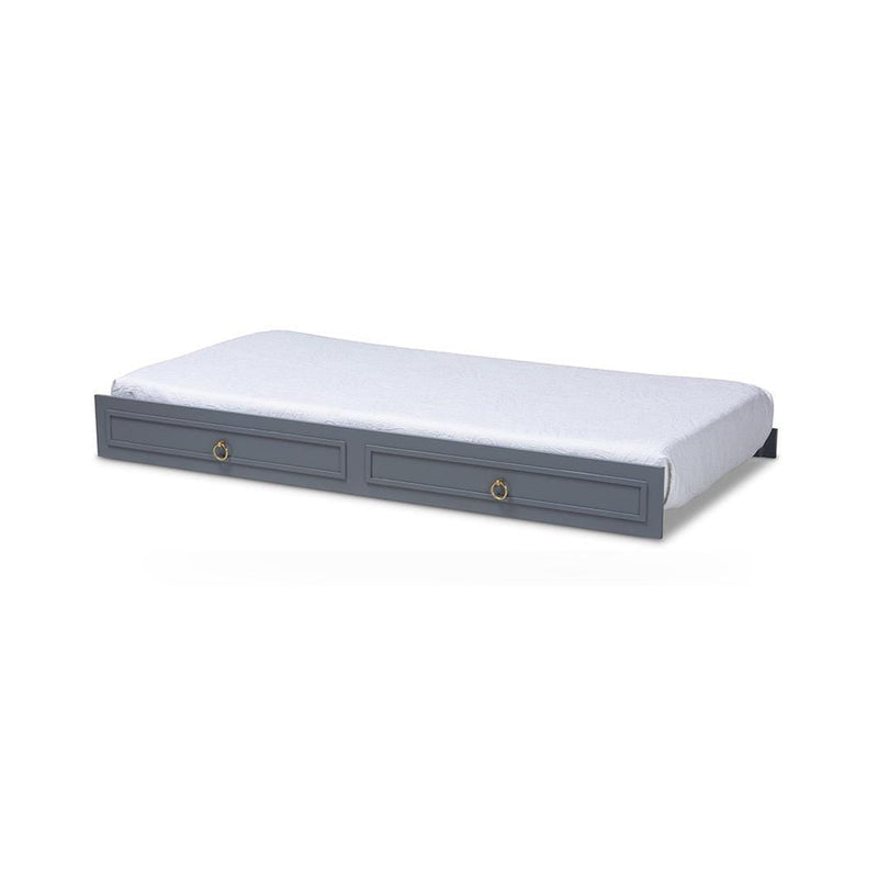 Mariana Classic and Traditional Grey Finished Wood Twin Size Trundle