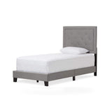 Baxton Studio Paris Modern and Contemporary Grey Fabric Upholstered Twin Size Tufting Bed kids kids bed in Grey