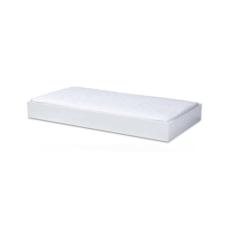 Renata Modern and Contemporary White Finished Wood Twin Size Trundle