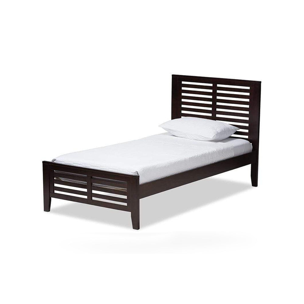 Sedona Modern Classic Mission Style Dark Brown-Finished Wood Twin Platform Bed