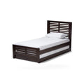 Sedona Modern Classic Mission Style Dark Brown-Finished Wood Twin Platform Bed with Trundle