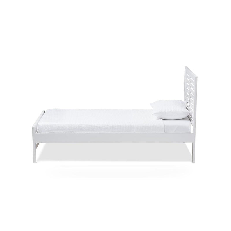 Sedona Modern Classic Mission Style White-Finished Wood Twin Platform Bed