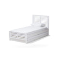 Sedona Modern Classic Mission Style White-Finished Wood Twin Platform Bed with Trundle