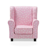 Baxton Studio Selina Modern and Contemporary Pink and White Heart Patterned Fabric Upholstered Kids Armchair kids kids chair in White and Pink