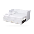 Thomas Classic and Traditional White Finished Wood Expandable Twin Size to King Size Daybed with Storage Drawers