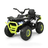 Costway 12 V Kids Electric 4-Wheeler ATV Quad with MP3 and LED Lights-White kids outdoor playset in White