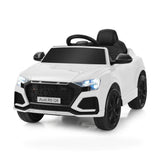 Costway 12 V Licensed Audi Q8 Kids Cars to Drive with Remote Control-White kids outdoor playset in White