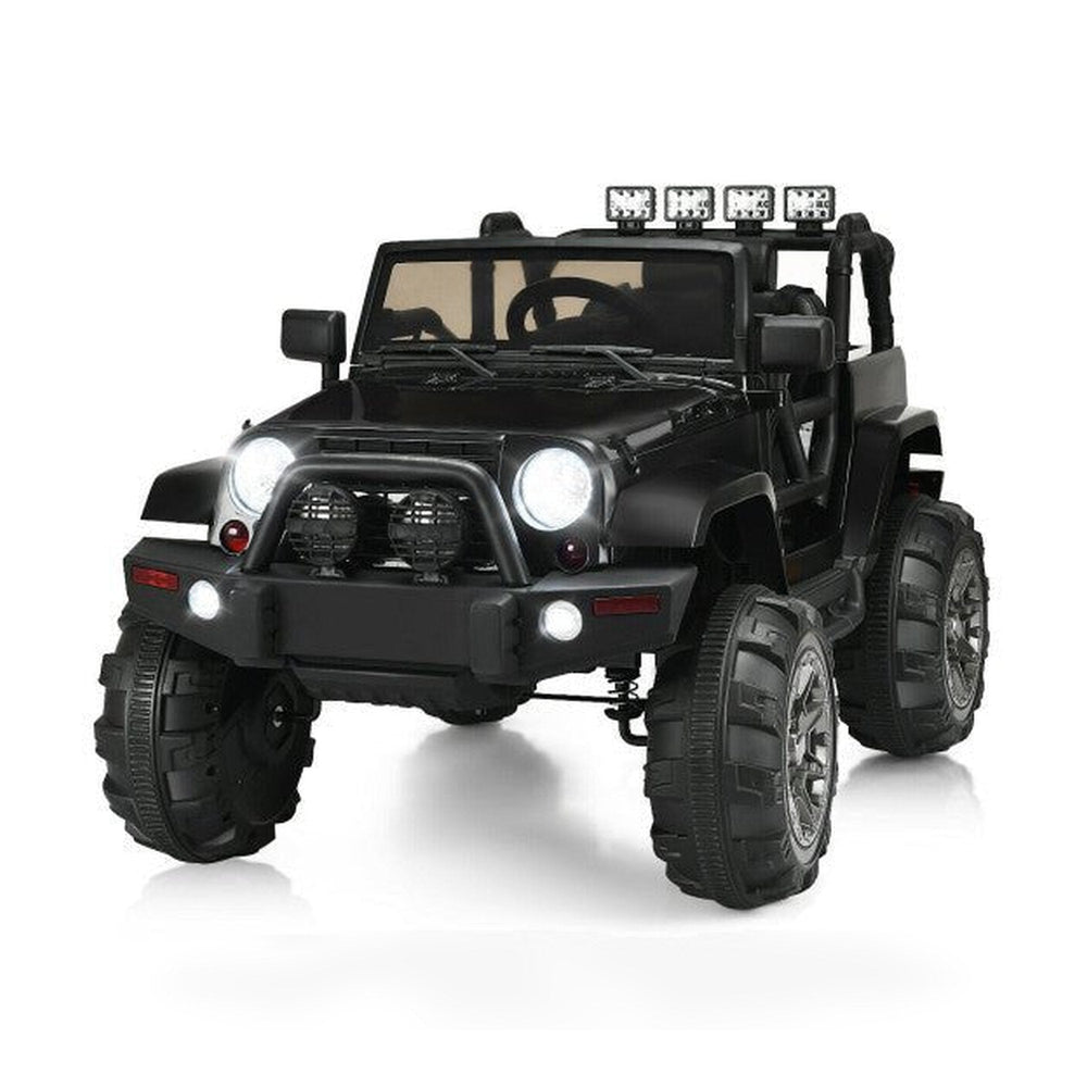 12V Kids Remote Control Riding Truck Car with LED Lights-Black