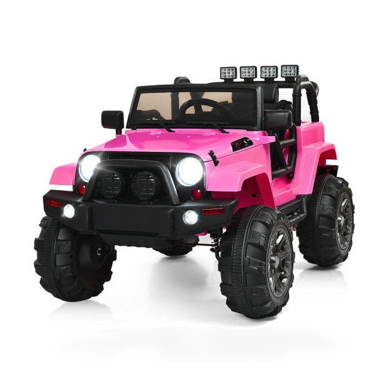 12V Kids Remote Control Riding Truck Car with LED Lights-Pink