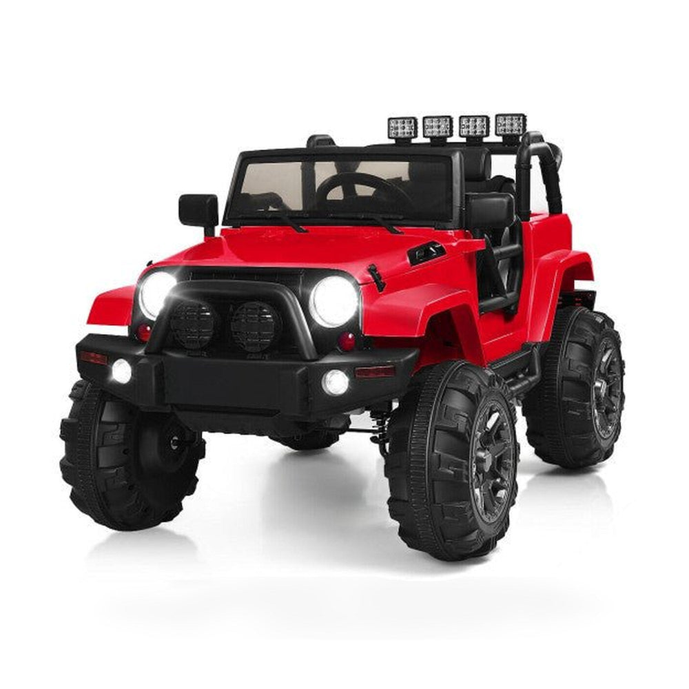 12V Kids Remote Control Riding Truck Car with LED Lights-Red
