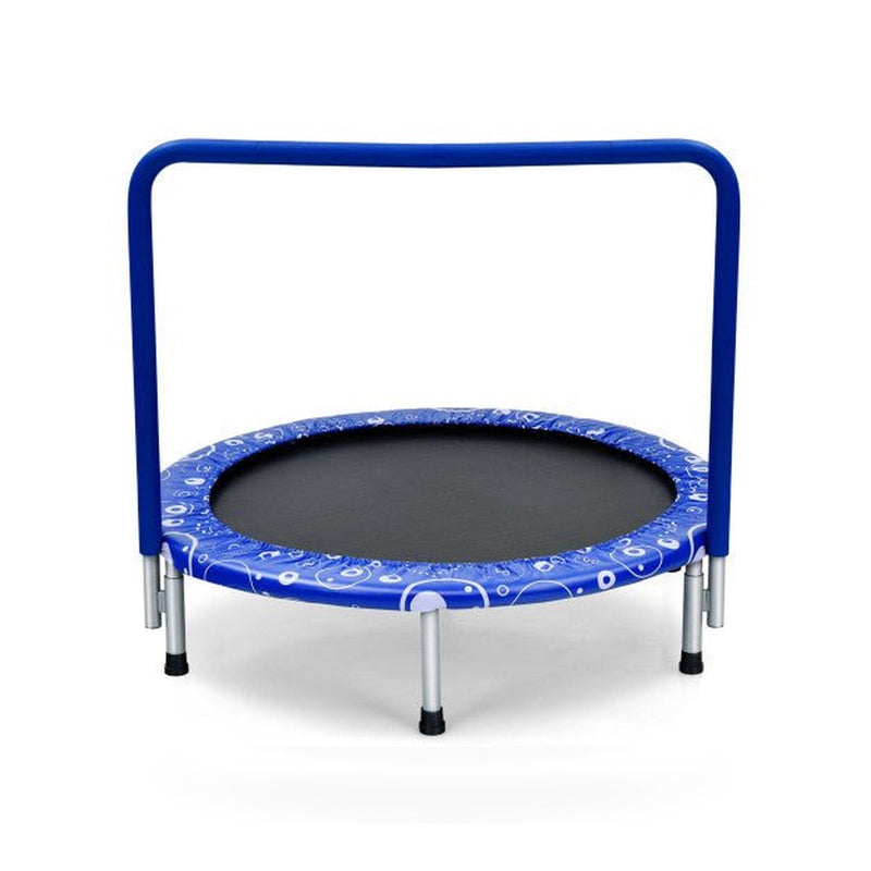 36 Inch Kids Trampoline Mini Rebounder with Full Covered Handrail -Blue