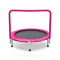 36 Inch Kids Trampoline Mini Rebounder with Full Covered Handrail -Pink