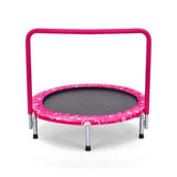 Costway 36 Inch Kids Trampoline Mini Rebounder with Full Covered Handrail -Pink kids outdoor playset in Pink