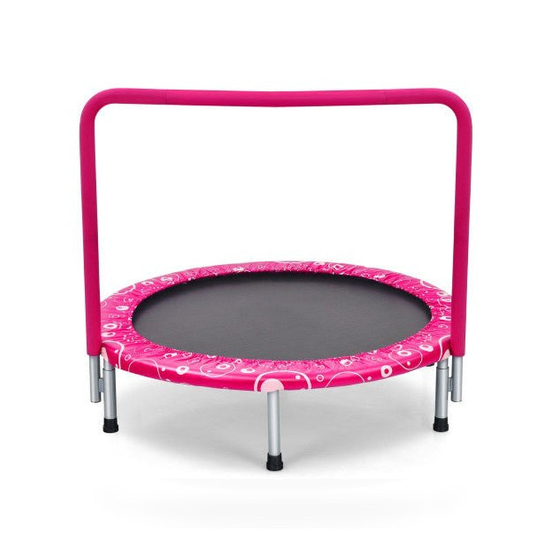 36 Inch Kids Trampoline Mini Rebounder with Full Covered Handrail -Pink