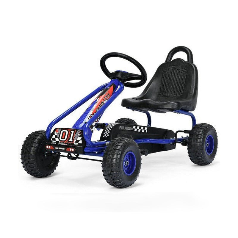 4 Wheel Pedal Powered Ride On with Adjustable Seat-Blue
