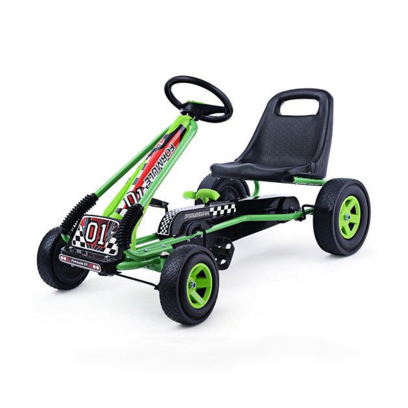4 Wheels Kids Ride On Pedal Powered Bike Go Kart Racer Car Outdoor Play Toy-Green