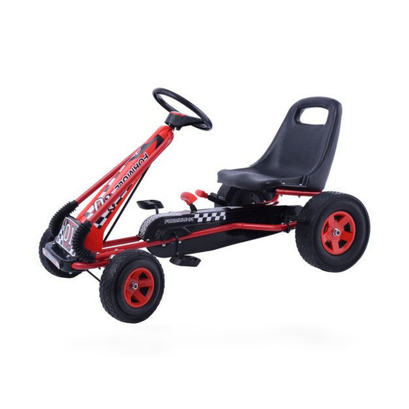 4 Wheels Kids Ride On Pedal Powered Bike Go Kart Racer Car Outdoor Play Toy-Red