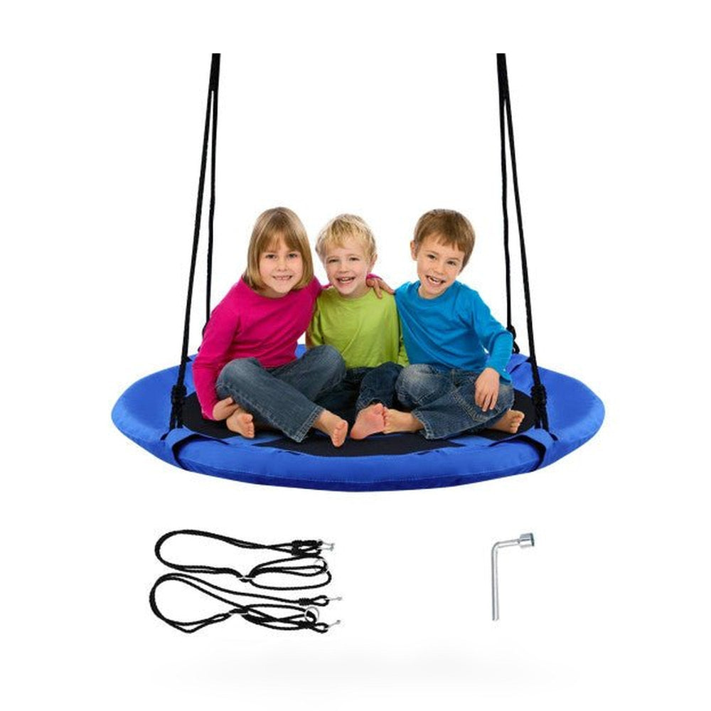 40 Inch Flying Saucer Tree Swing Indoor Outdoor Play Set-Blue