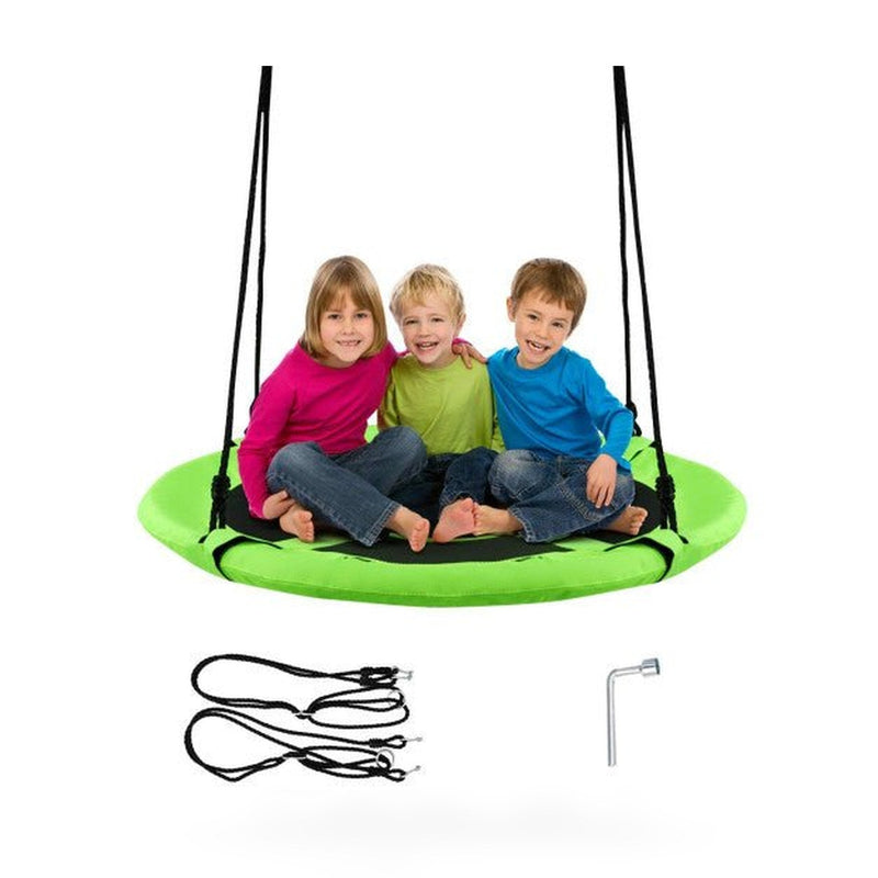 40 Inch Flying Saucer Tree Swing Indoor Outdoor Play Set-Green