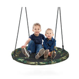 Costway 40-Inch Flying Saucer Tree Swing Outdoor Play Set with Adjustable Ropes Gift for Kids kids kids swing set in shown finish