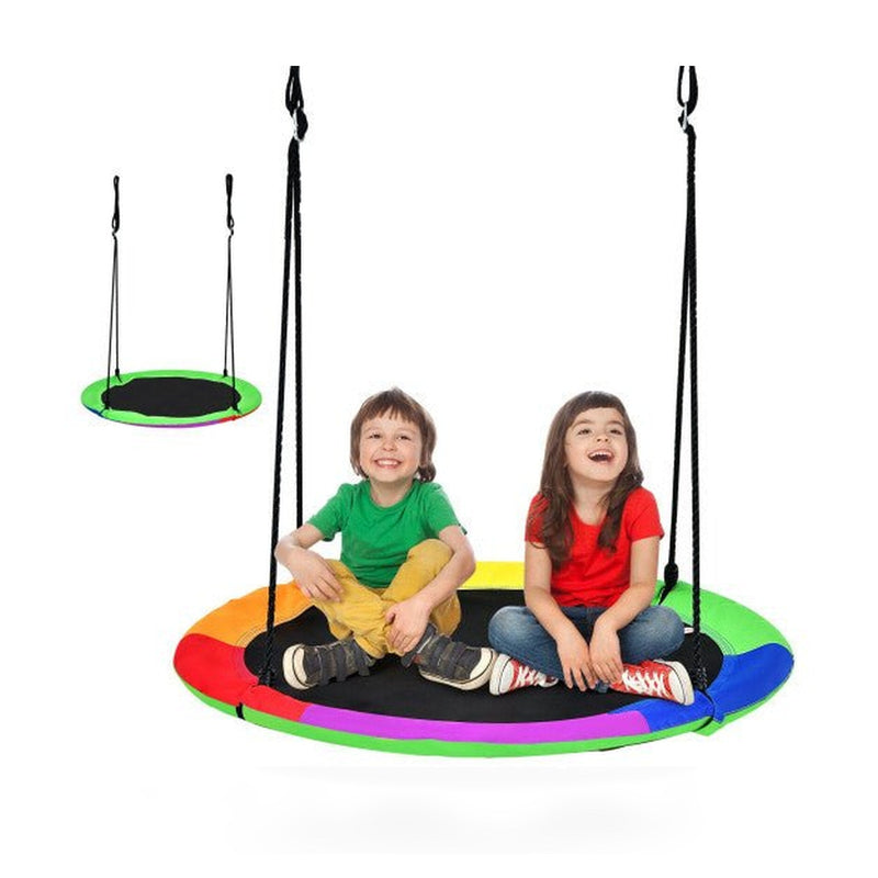 40 Inch Flying Saucer Tree Swing with 2 Hanging Straps for Kids-Green