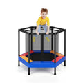 48 Inches Hexagonal Kids Trampoline With Foam Padded Handrails