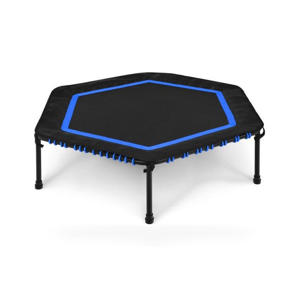50 Inch Hexagonal Fitness Trampoline Exercise Rebounder with Pad-Blue