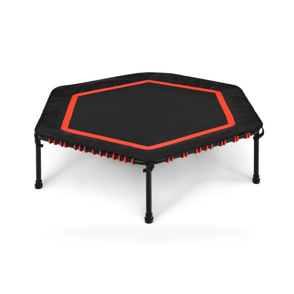 50 Inch Hexagonal Fitness Trampoline Exercise Rebounder with Pad-Red