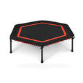 50 Inch Hexagonal Fitness Trampoline Exercise Rebounder with Pad-Red