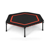 Costway 50 Inch Hexagonal Fitness Trampoline Exercise Rebounder with Pad-Red kids outdoor playset in shown finish