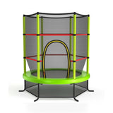 Costway 55 Inch Kids Recreational Trampoline Bouncing Jumping Mat with Enclosure Net-Green kids outdoor playset in shown finish