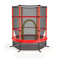 55 Inch Kids Recreational Trampoline Bouncing Jumping Mat with Enclosure Net-Red