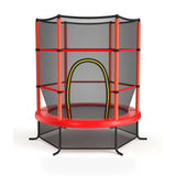 Costway 55 Inch Kids Recreational Trampoline Bouncing Jumping Mat with Enclosure Net-Red kids outdoor playset in shown finish