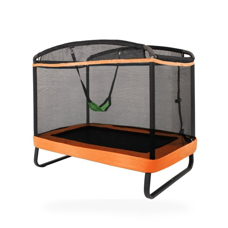 6 Feet Kids Entertaining Trampoline with Swing Safety Fence-Orange