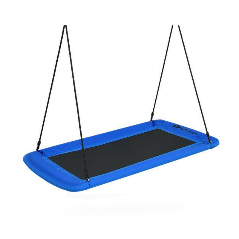 60 Inches Platform Tree Swing Outdoor with  2 Hanging Straps-Blue