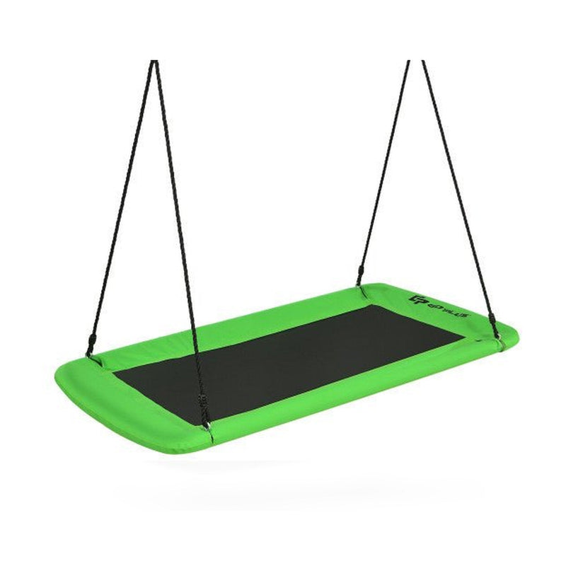 60 Inches Platform Tree Swing Outdoor with  2 Hanging Straps-Green